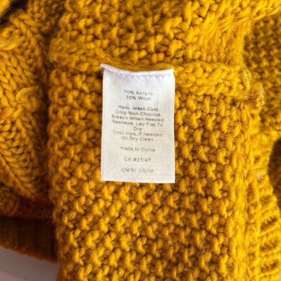 Talbots Mustard Cowl Neck Sweater - Picture 7 of 8